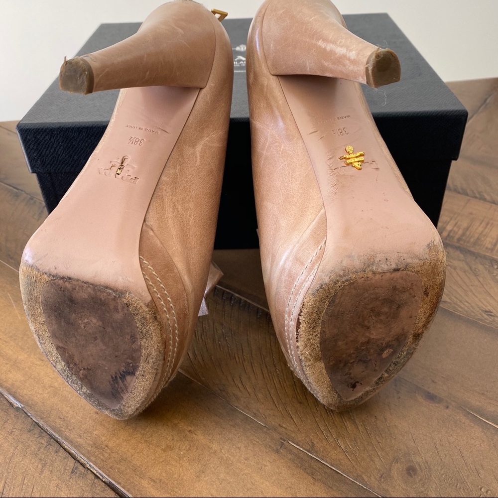 Prada Peep-toe Platform Lace-up Booties - Picture 9 of 10